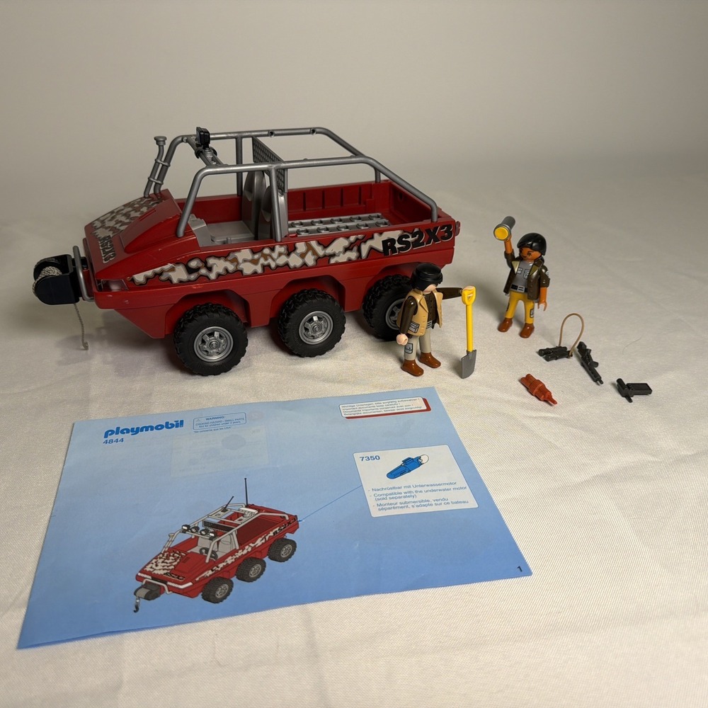Playmobil 4844 Treasure Hunters Amphibious Vehicle Truck Dune Buggy w/ 2 Figures